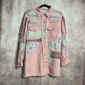 Women's Pink Patchwork Jacket